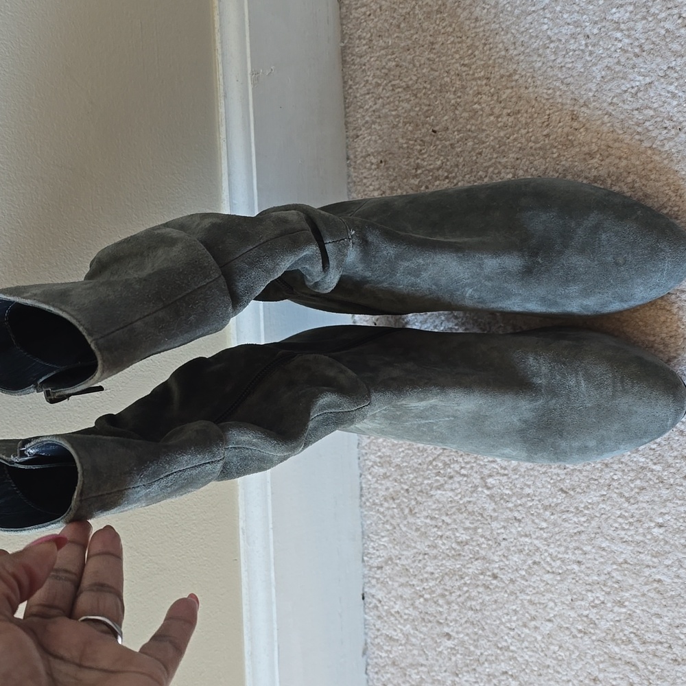 Gray Suede Boots